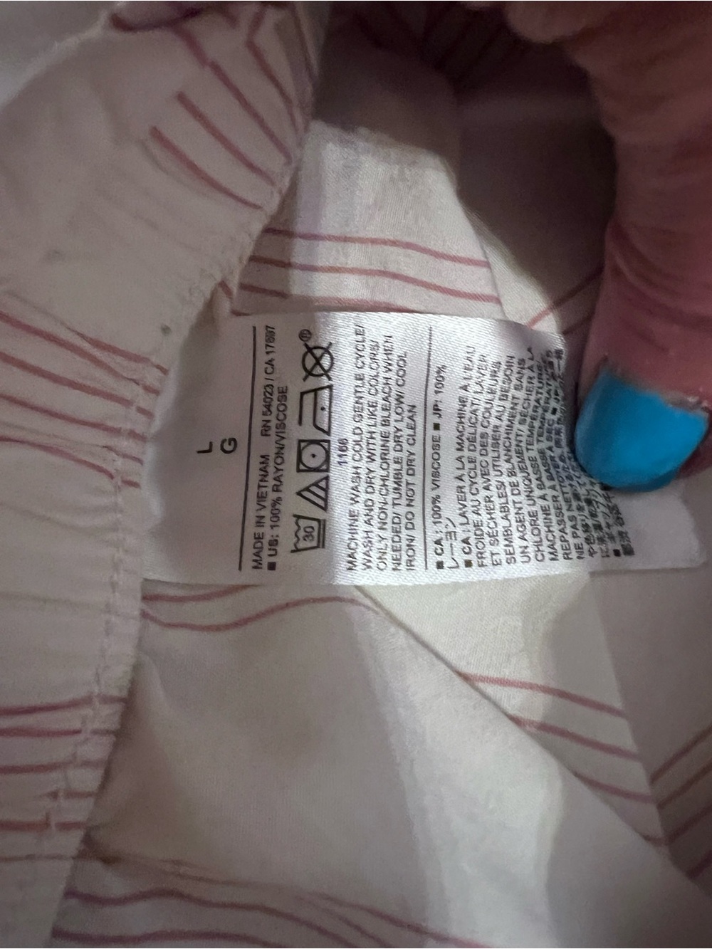 Banana Republic Pink and off white Striped cropped pj pants large - Picture 4 of 7